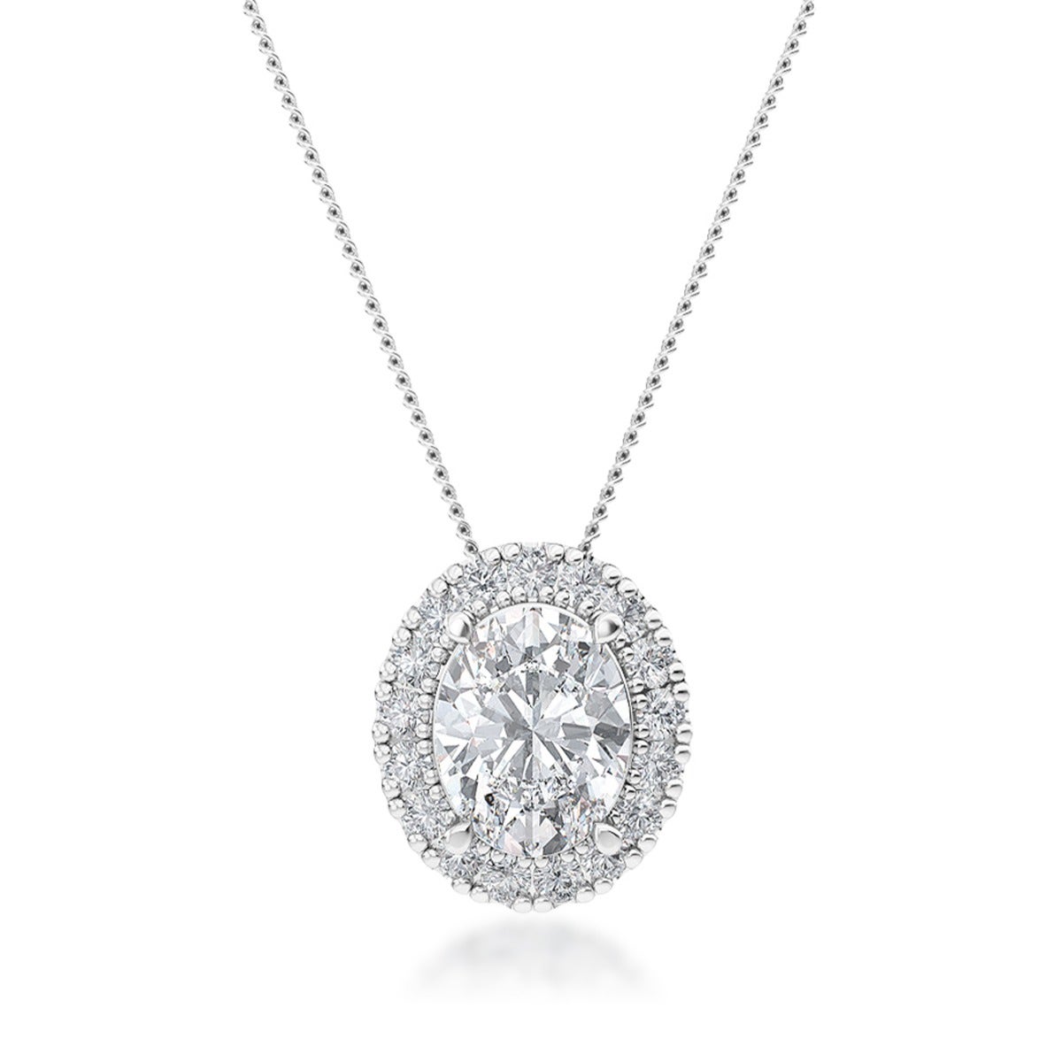 Adamante 1 ct. tw. Lab-Grown Diamond Halo Pendant in 10K White Gold - LG-APF6187HS114W-100