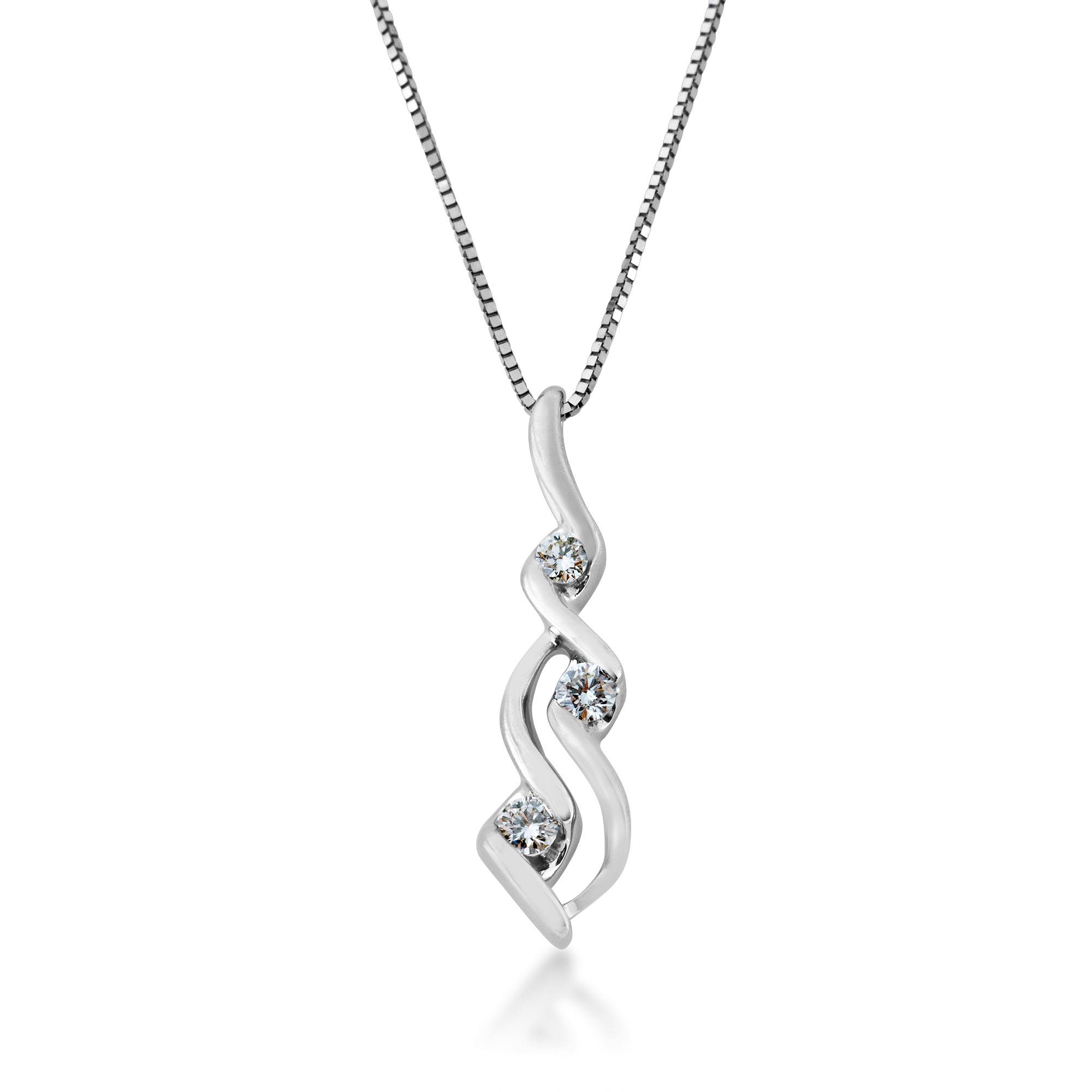 Sirena 1/10 ct. tw. Diamond Waterfall Fashion Pendant in 10K White Gold - JSI2123WR5J