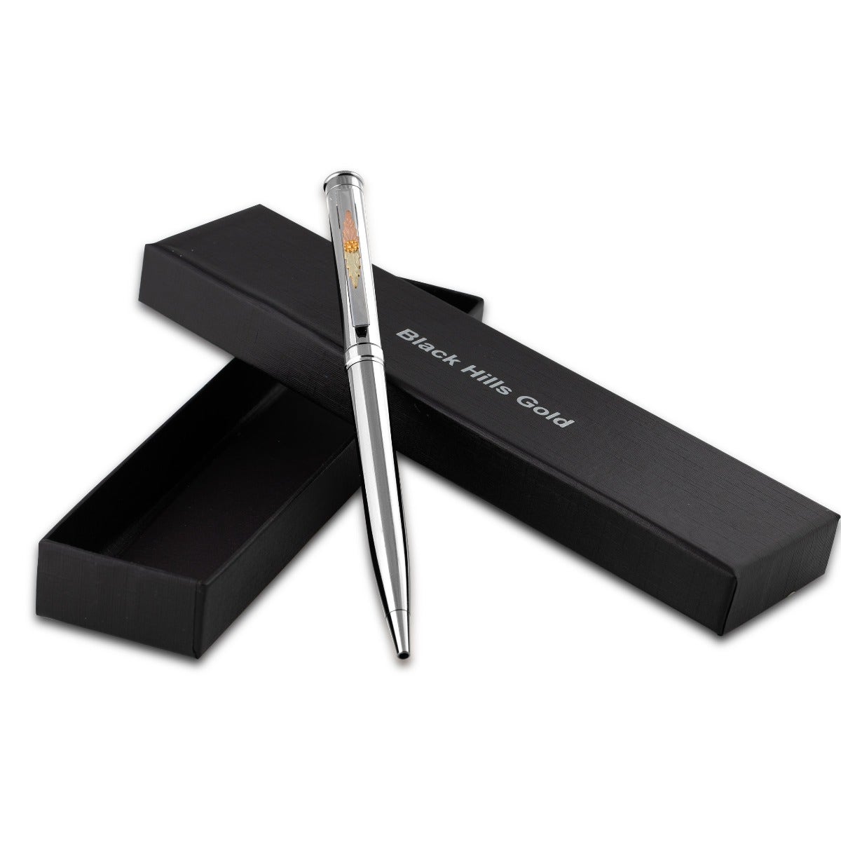 Sterling silver Black Hills Gold pen with refill and box