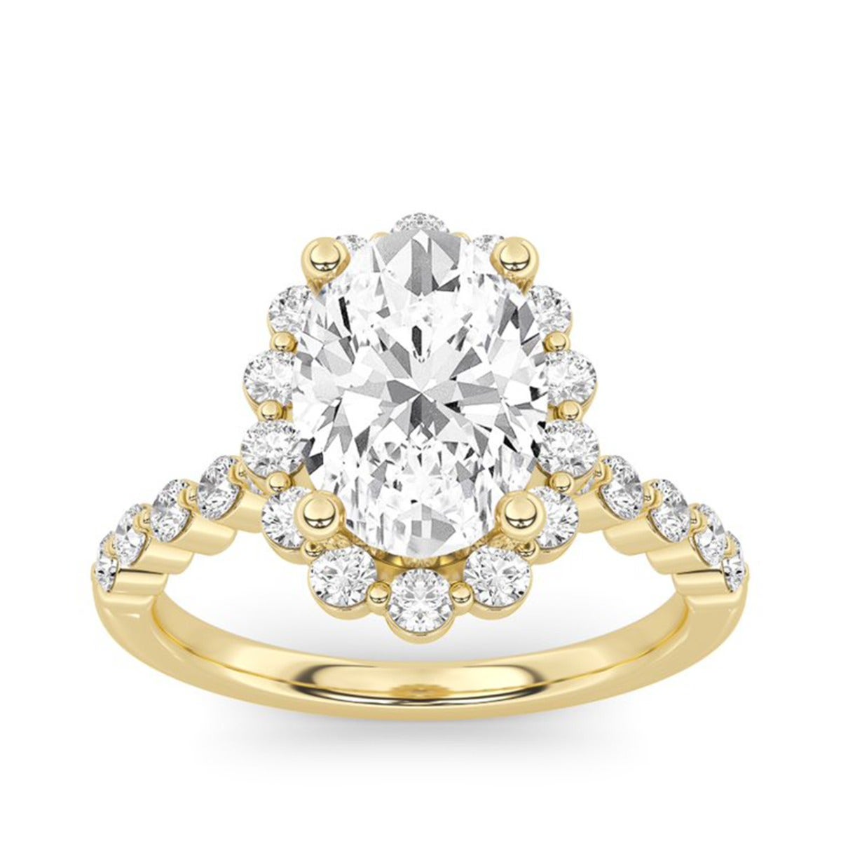 Evere 3/8 ct. tw. Diamond Scalloped Halo Semi-Mount Engagement Ring